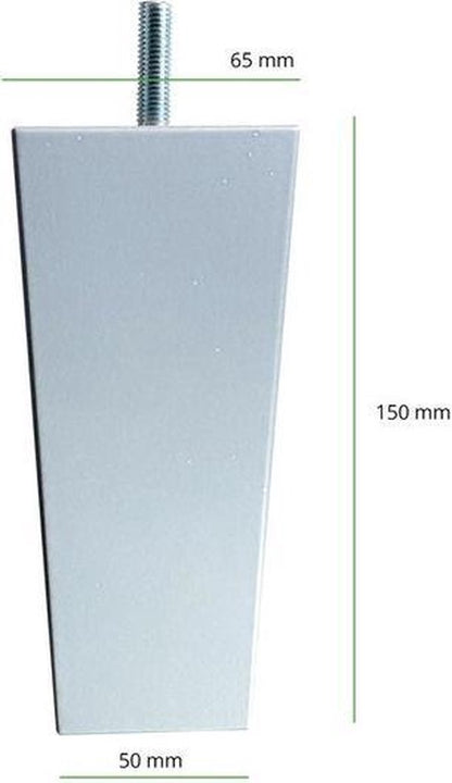 Boxspring poten taps grijs - 15cm hoog- Set á 6 Stuks